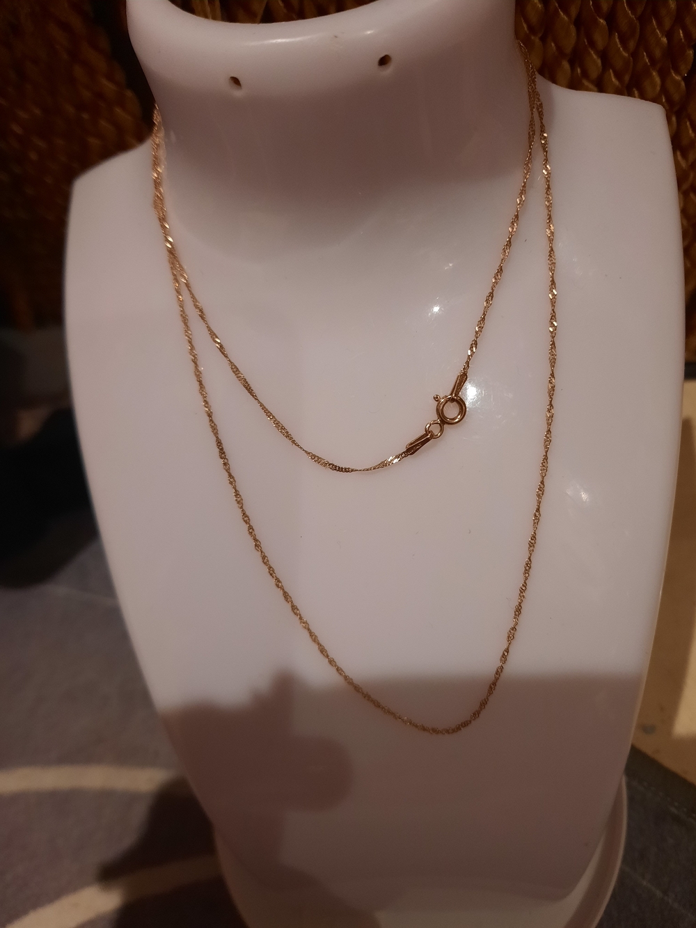 Genuine 14K Rose Gold Over Solid Sterling Silver 22" Serpentine Chain Necklace